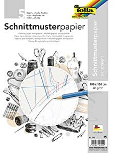 folia Schnittmusterpapier, 100 x 150 cm, transparent, Sie erhalten 1 Stück á 5 Blatt
