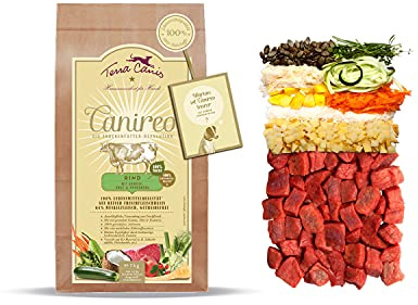 Terra Canis Rind, Gemüse, Obst & Kokosmehl - Canireo Trockenfutter, 1kg I Premium Hundefutter in 100% Lebensmittelqualität Aller Rohstoffe I 64% Frischfleisch, Getreide- & glutenfrei
