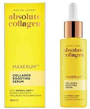 Absolute Collagen Boosting Hyaluronic Acid & Bakuchiol Face Serum, Anti-Aging Serum for Wrinkles, Retinol Alternative for Youthful, Hydration & Radiance, Plump Skin, 30ml