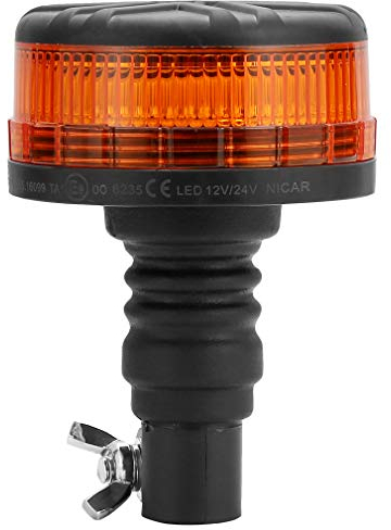 D-TECH LED 12/24V Luz de Advertencia Luz Estroboscópica Rotativo Luces de Emergencia DIN flexible Homologado para Tractor Camion Vehículo Remolque