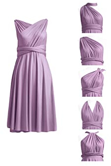 Vestido corto infinito para dama de honor, convertible, vestido midi multidirección