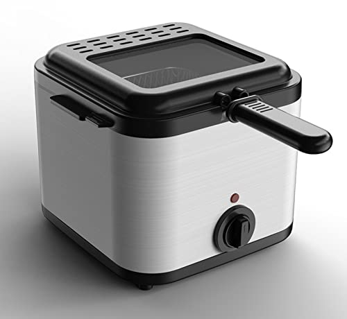 2.5l Deep Fat Fryer Deep Fryers Deep Fat Fryers for Home Use Easy Clean Deep Fryer Pan Safe Basket Handle with Viewing Window 1000W – Adjustable Temperature Control