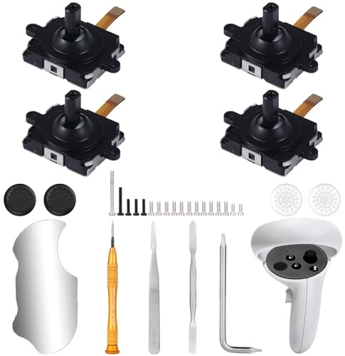 IKPEK 4 piezas de repuesto para controlador Oculus Quest 2, kit de reparación de palitos de pulgar analógico para accesorios Oculus Quest 2
