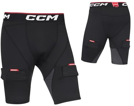 CCM Herren Kompression-Short mit Jock, schwarz, Größe: L