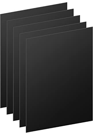 DARENYI 5 Stück 18 x 13cm Acrylplatte Schwarz, 2mm Acrylglas Platte | Acrylplatten mit Schutzfolie, Laserschneidbar Acryl Kunststoffplatte für Bilderrahmen, Schilder, Malerei & DIY-Zuschnitt