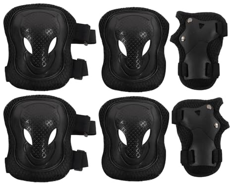 ANKROYU Niños Adultos Deportes Conjunto de equipo protección Patinaje sobre ruedas Equipo de protección Almohadillas para monopatín Equipo de protección Rodillera Codo Muñequeras patinaje sobre ruedas