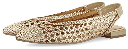 GIOSEPPO Bailarinas Trenzadas de Piel en Color Dorado para Mujer Guatavita