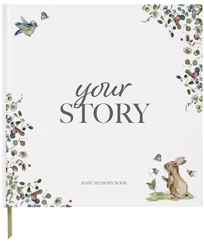 Baby Memory Book – Forest Edition Gender‑Neutral Keepsake Journal from Birth to Age 5 | Record Book with Gold Woodland Design Cover - New Baby Scrapbook