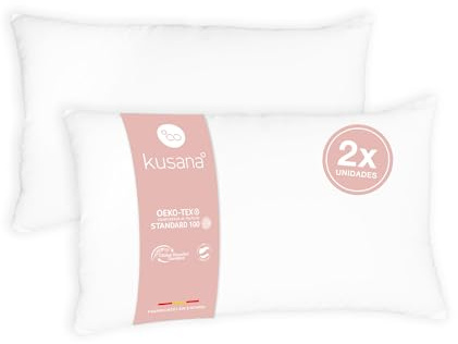 Kusana - Relleno de Cojines Pack 2/4, Microfibrass, Antialérgico, Tacto Pluma (Zen), Indeformable, Adaptable a Todas Las Fundas (30x45, 2)