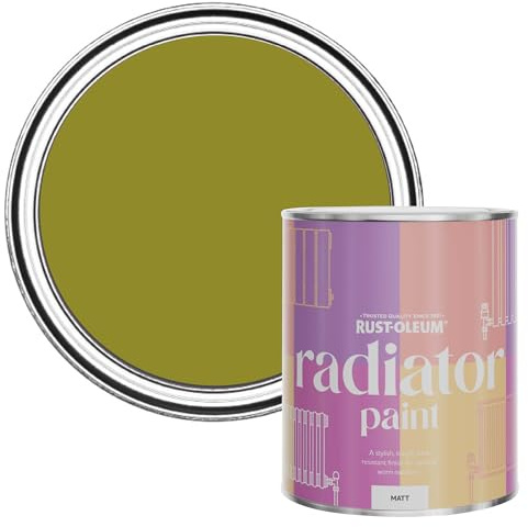 Rust-Oleum, grün Heizkörperfarbe, hitzebeständig, geruchsarm in Matt Finish - Olive 750ML