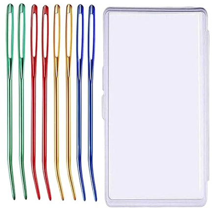 8 agujas romas de ojo grande, agujas de coser para tapiz de lana, hilo de coser a mano, aguja de lana para ganchillo, manualidades, tejer ganchillo