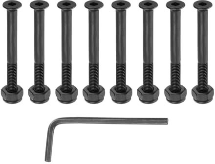PATIKIL 1-9/16 Boulon de Quincaillerie pour Skateboard, 8 Ensemble de Vis et Écrous de Montage en Acier au Carbone avec Clé Hexagonale en Forme de L pour Skateboard Cruiser, Noir