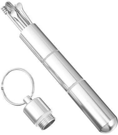 IWOWHERO 2sätze Teiliges Edelstahl-ohrreinigungsset Mit Ergonomischem Design Effektiver Ohrenschmalz Entferner Für Erwachsene Und Jugendliche Tragbar Und Sicher Der Anwendung