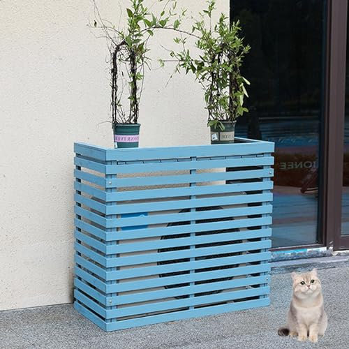DMMFTERL Zaunelemente für den Außenbereich, 3-Platten-Holzzaun für den Hof, Terrassengitterelemente für den Außenbereich, freistehender Zaun ohne Graben, zum Verstecken von Außenklimaanlage
