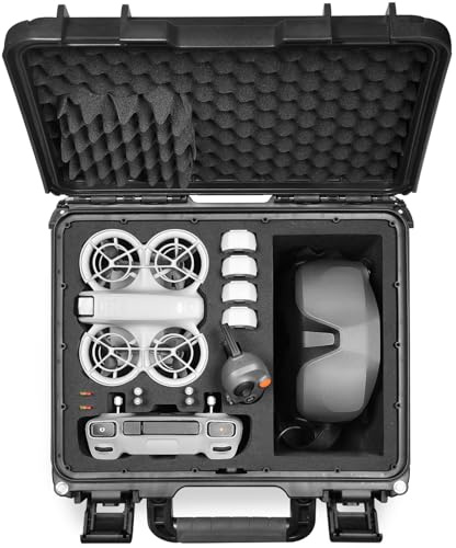Lekufee Waterproof Hard Carrying Case for DJI Neo 1 Drone, Fly More Combo,DJI Goggles N3/3/2/Integra,RC 2,RC N3/N2,RC Motion 3/2,and Accessories(Case Only)