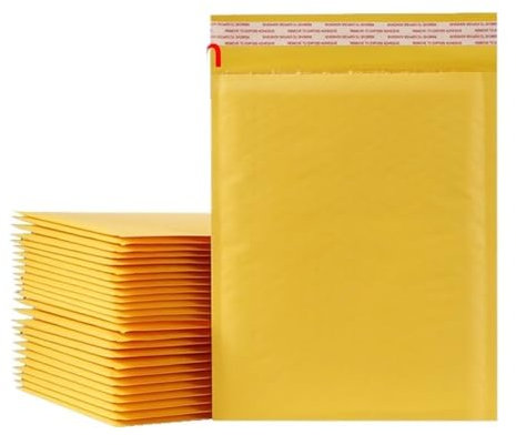 Luftpolster-Versandtaschen, groß, selbstklebend, 18 x 23 cm, Gelb, 10 Stück