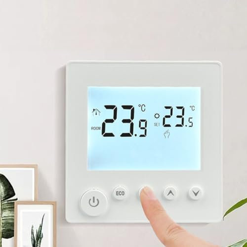 2 termostatos programables de calefacción por suelo radiante digital manual para habitación, calefacción de suelo eléctrico, calefacción de pared, luz blanca