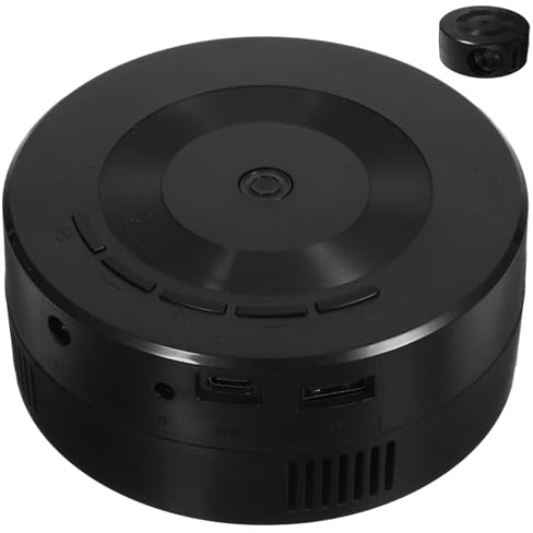 Uonlytech Mini Projecteur Portable Noir Duplication D'écran Compatible 1080p, Matériau Abs et Verre, Haute Durabilité pour Divertissement à Domicile