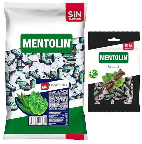 Mentolín caramelos duros eucaliptus s/a bolsa 1kg y de regalo regaliz s/a bolsa 100g