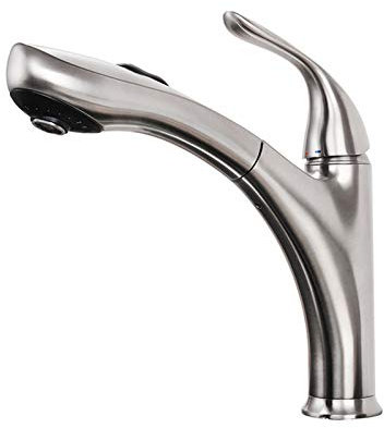 JZWCHQ Grifo de Fregadero de Cocina de Control único, Mango de Palanca única, níquel Cepillado, Cabezal de pulverización de 2 Funciones, Toque de Fregadero de Servicios públicos