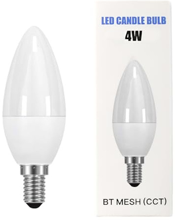 ASPIRE UK WiFi Smart E12 LED Bulb 110V– Dimmable, 320 Lumens, Warm & Cool White, Bluetooth 4.0, App & Voice Control, Timer Mode – Compatible with iOS & Android