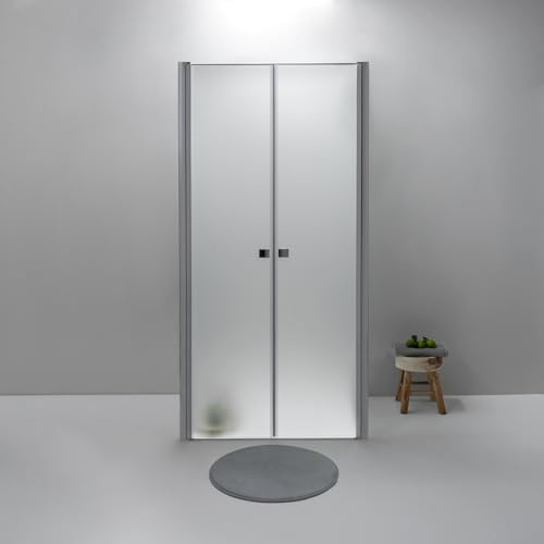 Box Doccia 3 Lati 70x100x70 cm x h195 - Cabina Doccia con Apertura Saloon, Cristallo Temperato 6mm, Lato Fisso Opaco, Profilo Cromato e Chiusura Magnetica - Regolabile e Facile da Installare