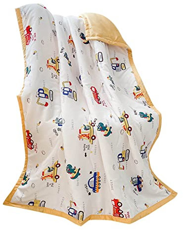 Couverture d'été pour bébé et enfant - Couette d'été délavée fraîche - Couverture blanche - Taille unique