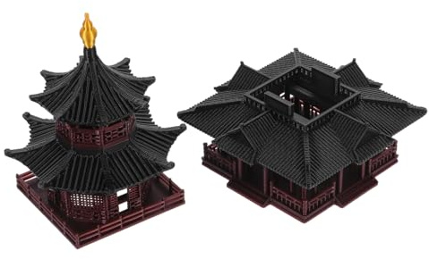 Gatuida Adornos Arquitectónicos Antiguos De Estilo Japonés Decoración De Jardín Minipabellones Miniaturas para Jardines De Hadas Figura De Pagoda Miniatura para Decoración De y Casa De Muñ