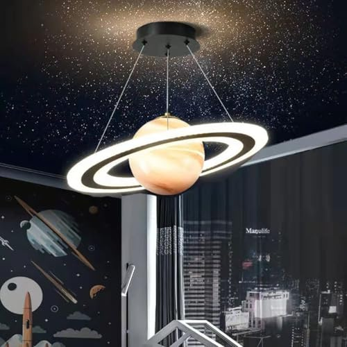 MyLjp Moderner Kinderzimmer Kronleuchter Dimmbare Sternenhimmel Pendellampe Mit LED Wohnzimmer Pendelleuchte Junge Und Mädchen Schlafzimmer Kronleuchter Astronaut Hängelampen(B)