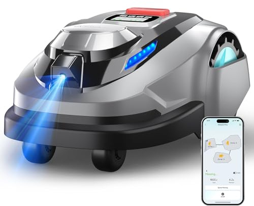 YARDCARE N1600PRO – Robot Tondeuse sans Fil périphérique avec Navigation RTK & Vision IA, pour Jardins Jusqu’à 1600 m² (Tonte systématique en U, Gestion Multi-Zones, réglage de la Hauteur Via app)