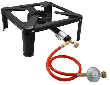 Réchaud à gaz GPL extérieur – Fonte 8 kW Haute puissance thermique pour camping et barbecue