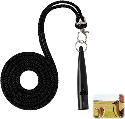leruiyezs,Silbato Perro Con Cordón,Silbato Para Perros De Alta Frecuencia Silencioso Para Adiestramiento Profesional,Control De Ladridos Para Todas Las Razas Y Entreno Diario,Frecuencia Estándar,Negro