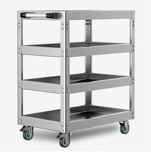 Chariot à outils roulant robuste en métal avec roues pour garage et atelier, solution de rangement mécanique de grande capacité pour outils et équipements