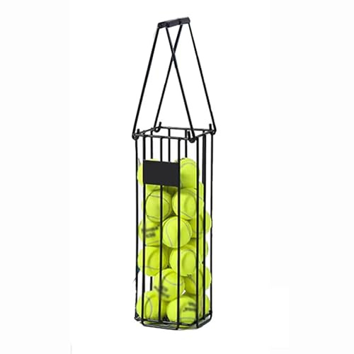 TRUNXUCL Panier à Balle de Tennis, Bac à Pickleball, Ramasse Balles, Porte Balles, Chariot de Pickleball Portable(Black)