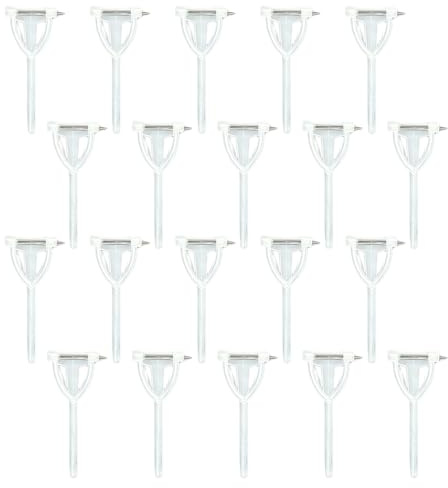 KEJOL 20 Pcs Boutonniere Safety Pins, Triangle Buttonhole Pins Plastic Corsage Pin Buttonhole Flowers Pin for Bridegroom Wedding Brooch Accessory (White)