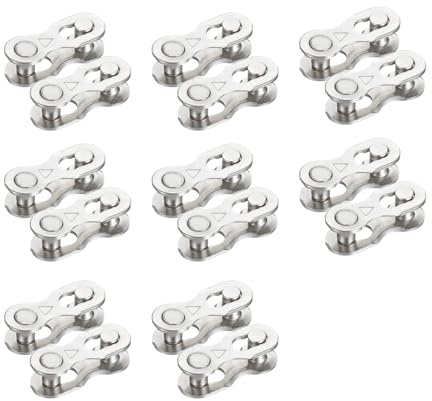 Pinpulux 8 Pairs Bike Chain Link，Connector Release Missing Chain Lock Durable Connector Bicycle Quick Link for 6/7/8 Speed Mountain Hybrid Bike Steel High Strength Replacement Derailleur