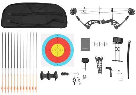Compoundbogen | Pfeil und Bogen Erwachsene | Compound Bogen | Compound Bow, Entlassung 75%, Ziehgewicht 13,6-27,22 kg, Ziehlänge 48,26-76,2 cm, für Rechtshänder, Erwachsene, Jugendliche, 280-320 FPS