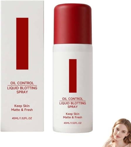 Oil Sucker Liquid Blotting Paper Spray,Oil Sucker Liquid Blotting Touch up Spray,Fixateur Maquillage Spray,Sprays Matifiante Visage,Instant Oils Control Mist for Face,Matifier Instantanément,45 ml (1)
