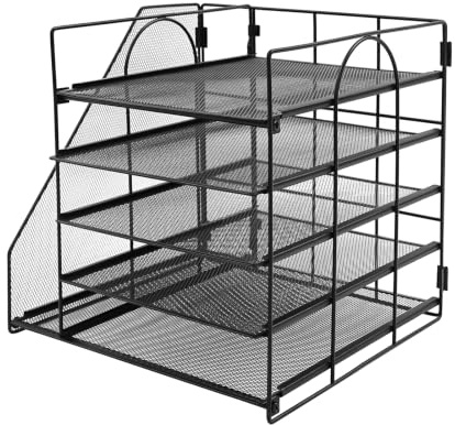 EurHomePlus bokstavsbricka fem lager svart SPCC praktiskt för kontor och | Pulverlackerad metall för arbetsrum, lätt att rengöra, snabb montering, mått 32 x 31 x 31,5 cm