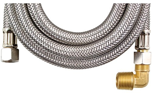 Certified Appliance Accessories Dishwasher Hose with 90 Degree MIP Elbow, Water Supply Line, 6 Feet, PVC Core with Premium Braided Stainless Steel