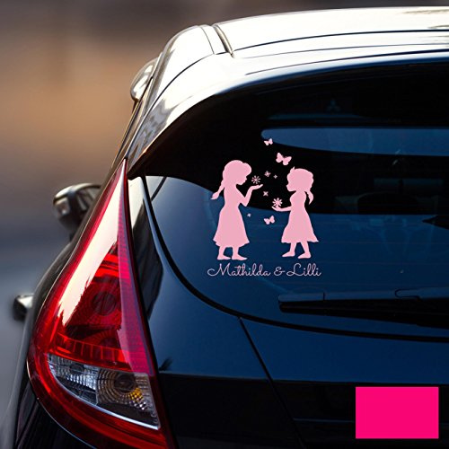Autotattoo Heckscheibenaufkleber Fahrzeug Sticker Aufkleber Baby Schneeprinzessin Kinder M1872 - ausgewählte Farbe: *pink* ausgewählte Größe: *M - 18cm breit x 25cm hoch*