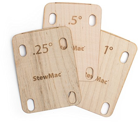 StewMac - Calzos de Guitarra Conformados para Ajuste del Ángulo del Mástil Set de 3