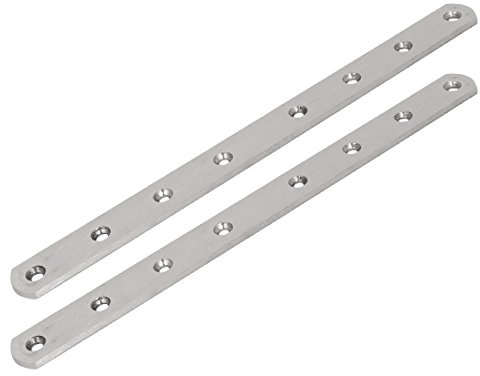sourcing map 2Pcs 300mmx25mmx4mm Placas De Reparación De Fijación Plana | Recta De Acero Inoxidable, Soportes