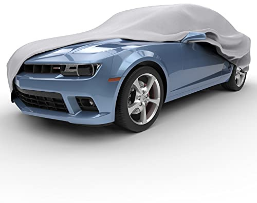 Budge Rain Barrier Car Cover, Outdoor, Water-Resistant, Breathable, Car Cover fits Cars up to 170, Gray
