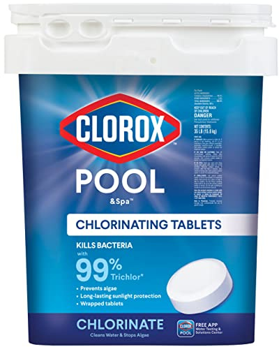 CLOROX Pool&Spa Active99 3” Chlorinating Tablet, Kills Bacteria & Stops Algae, 35LB