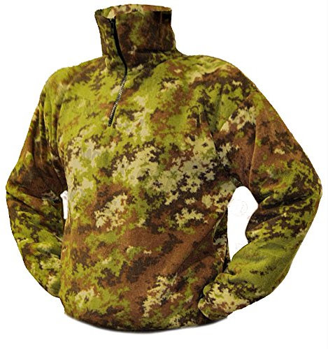 OUTLET MILITARY Maglia in Pile Mezza Zip Vegetato Mimetico TG. M