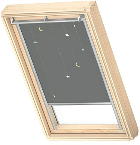 VELUX Original Dachfenster Verdunkelungsrollo für M04 / 304 / 1 / MK34, Mobile, mit Grauer Führungsschiene