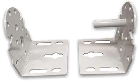 Teletoldo – Juego de 2 Soportes Universales para Toldo | Chapa de Acero Lacado en Blanco | Recambio Profesional para Fijación a Pared o Techo | Resistencia Exterior