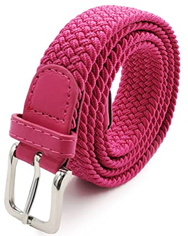 Glamexx24 Unisex Elastischer Stoffgürtel Geflochtener: 25mm Breite Elastik Flechtgürtel Stretchgürtel Dehnbarer Gürtel für Damen und Herren, Länge 65 cm bis 110 cm