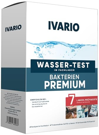 IVARIO Bakterien Premium Labor-Wasser-Test für Trinkwasser | Experten-Leitungswasser-Analyse im deutschen Fachlabor, Einfache Probenahme